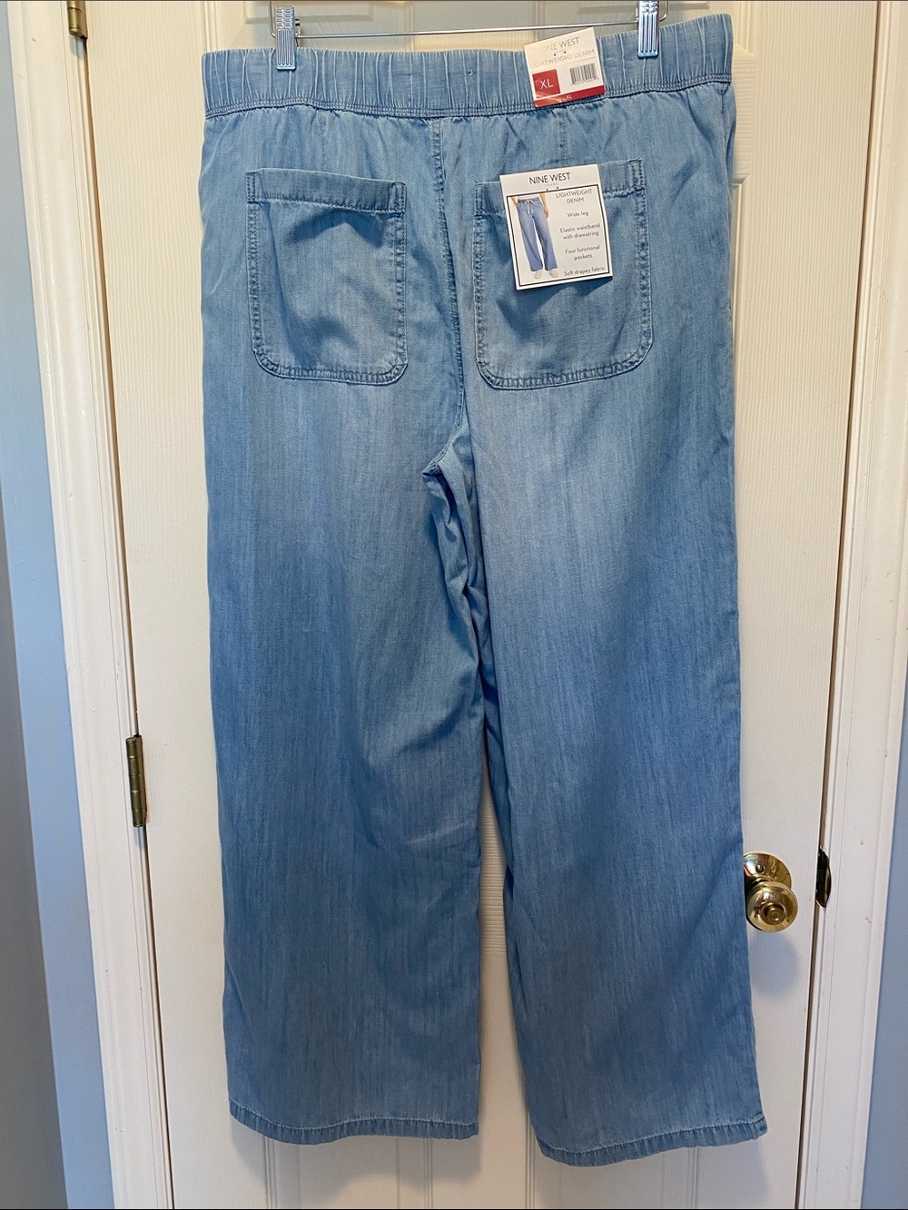 Nine West Wide Leg Lightweight Denim Pants - Picture 3 of 6